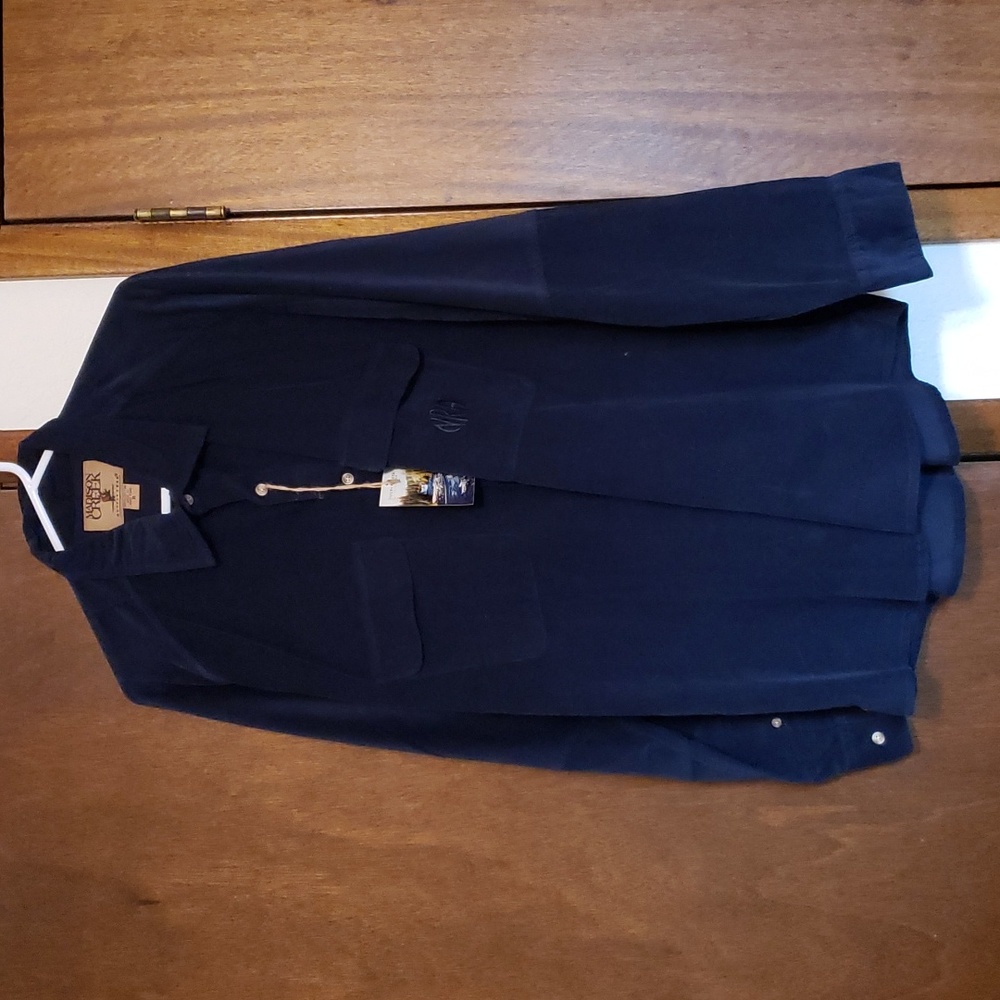 New NWT Madison Creek Outfitters Cotton Button Up Shirt XL Navy Corduroy L/S NRA